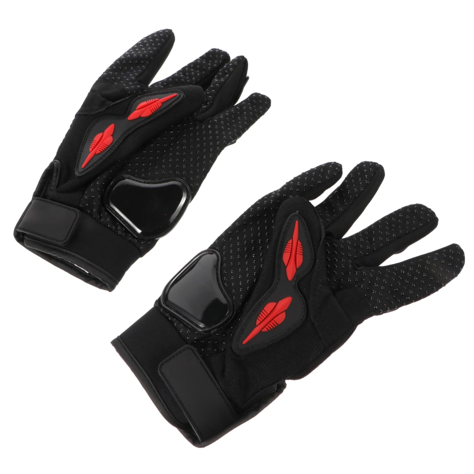 Beavorty 1Pair Breathable Cycling Gloves for Men Skid Full Finger Riding Gloves All Season Outdoor Red