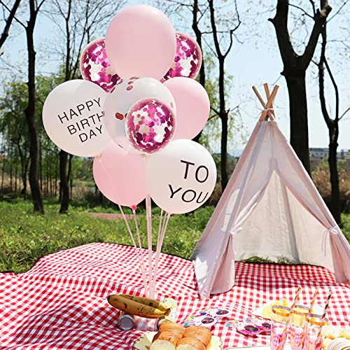 Image of Hot Pink Confetti Balloons, 40 Pcs 5 Inch Clear Balloons with Confetti Inside for Graduation Engagement Cake Topper Decor Bridal Shower Baby Shower Birthday Party Decoration Supplies