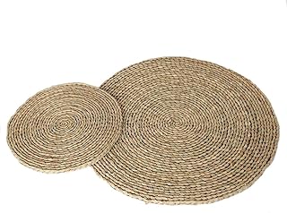 BAIAA Sottobicchiere in Erba Sintetica, Resistenza al Calore, Antiscivolo, Isolamento Termico, può Prevenire Graffi E Danni Ai Mobili, Tre Colori, Diametro Rotondo 38 Cm (Colour 3)