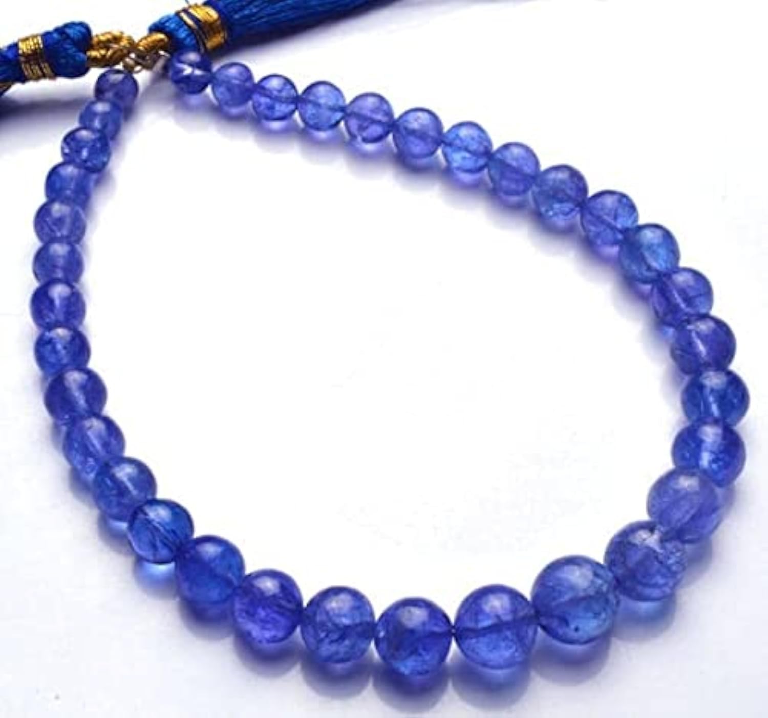 Tanzanite naturelle haut de gamme en perles rondes briolettes pour joaillerie