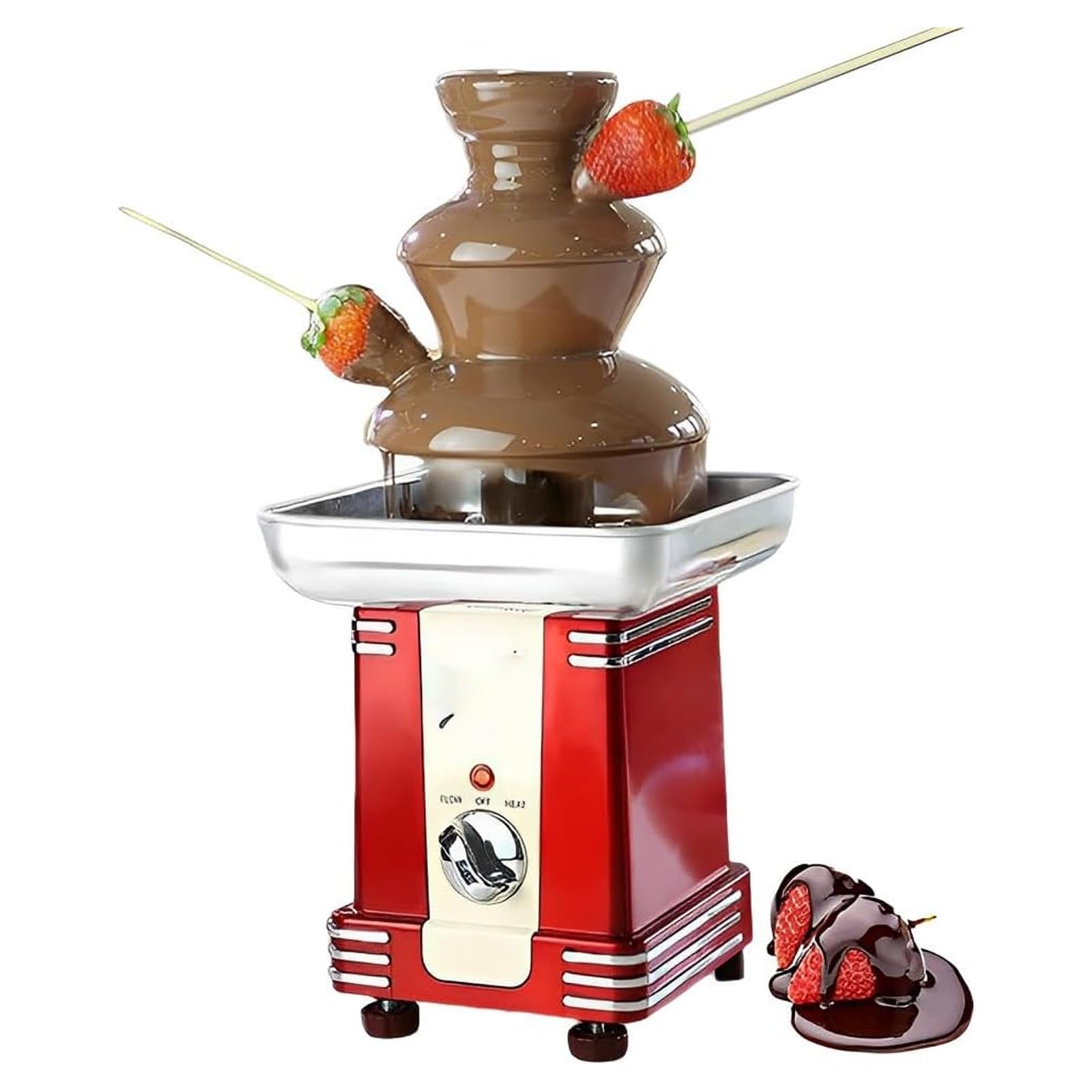 Fontana Di Cioccolato Elettrica A 3 Livelli | Torre Smontabile In Acciaio Inox Per Feste E Compleanni