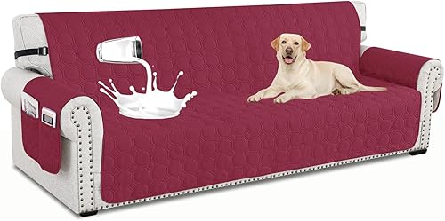 Miniatura 25 de XINEAGE Funda de sofá 100% impermeable para mascotas, funda de sofá antideslizante lavable, fundas de sofá para 3 cojines, protector de muebles con