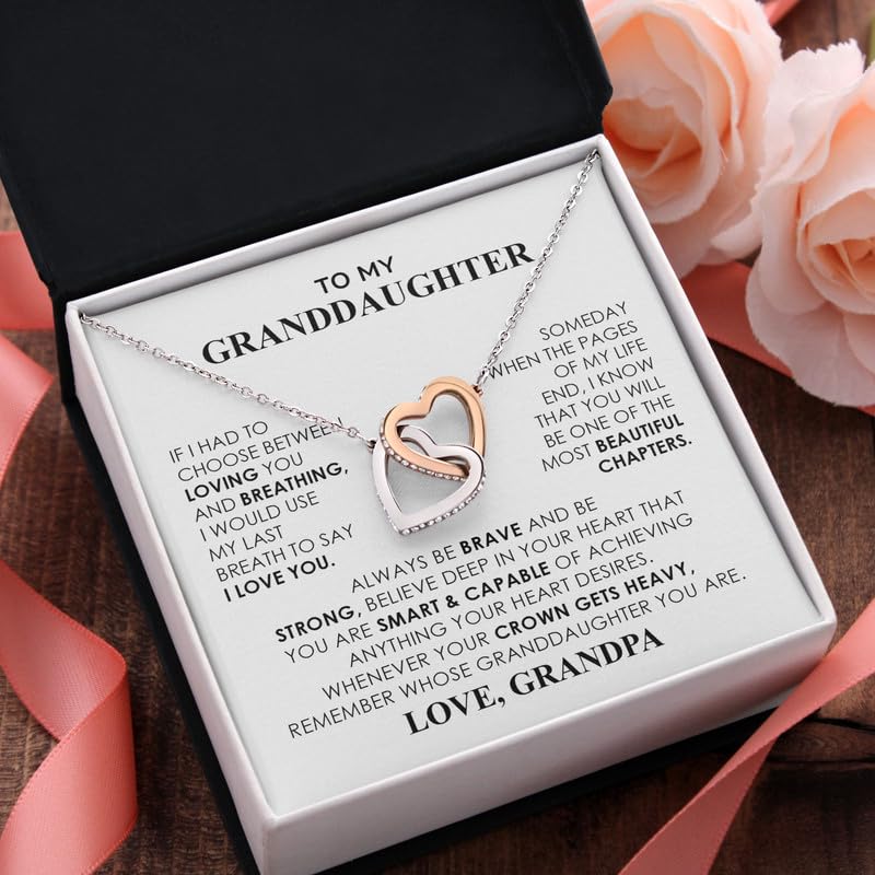 Granddaughter Necklace Granddaughter Gifts From Grandma Grandpa To My Granddaughter Necklace Jewelry Christmas Graduation Birthday Gifts With Message Card With Luxury Box3