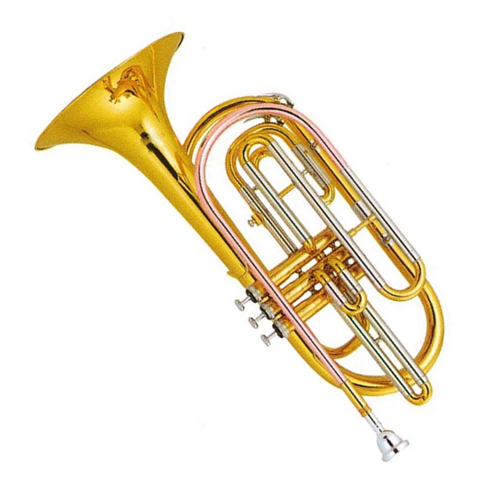 Trombone regolabile Trombone da marcia in Sib con pistone in acciaio inossidabile laccato oro e tubo principale in ottone