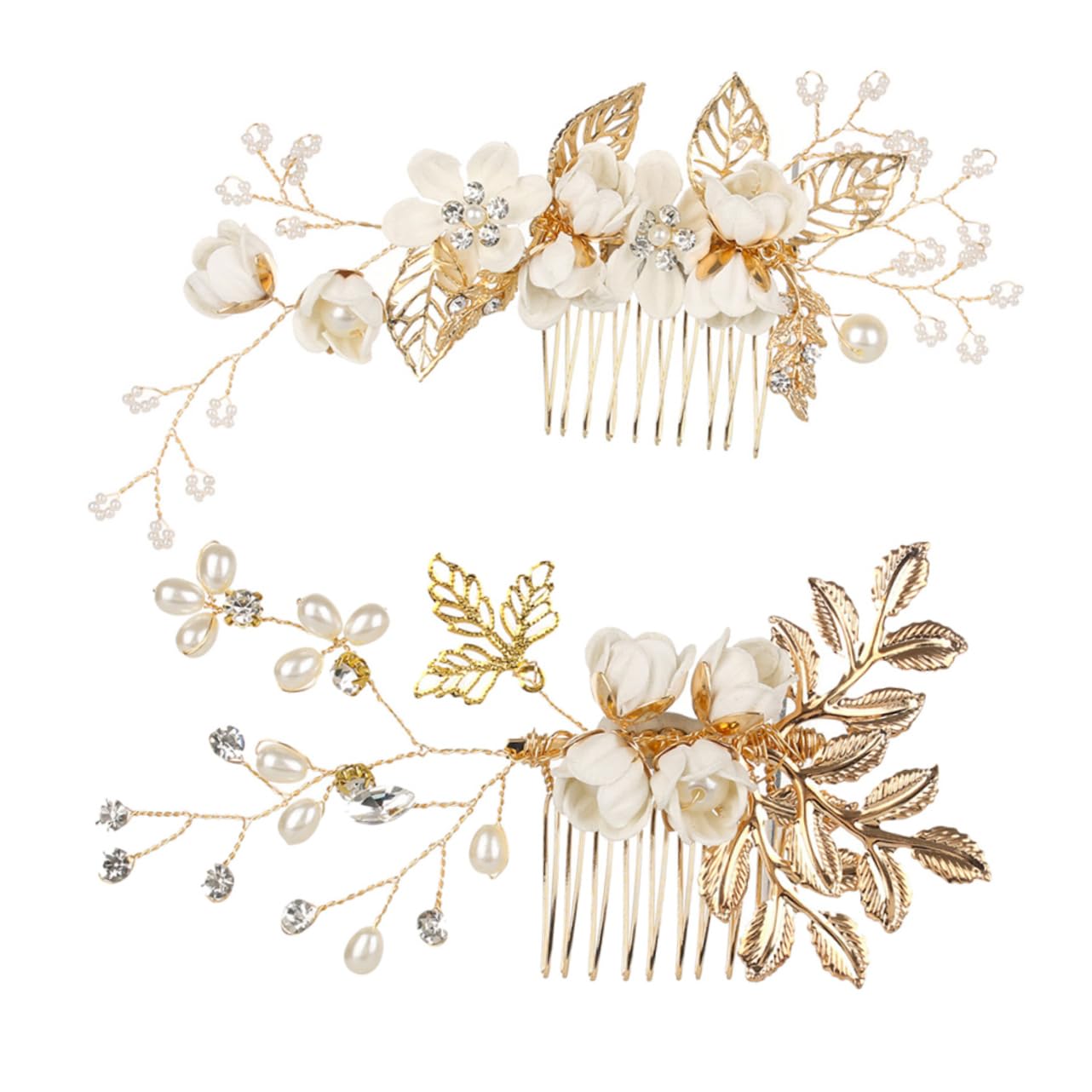FRCOLOR 10stücke Teiliges Set Handgemachter Perlen Haarschmuck Für Hochzeiten Elegante Haarspangen Mit Kristallen Und Blüten Für Braut Und Brautjungfern Für Festliche Anlässe