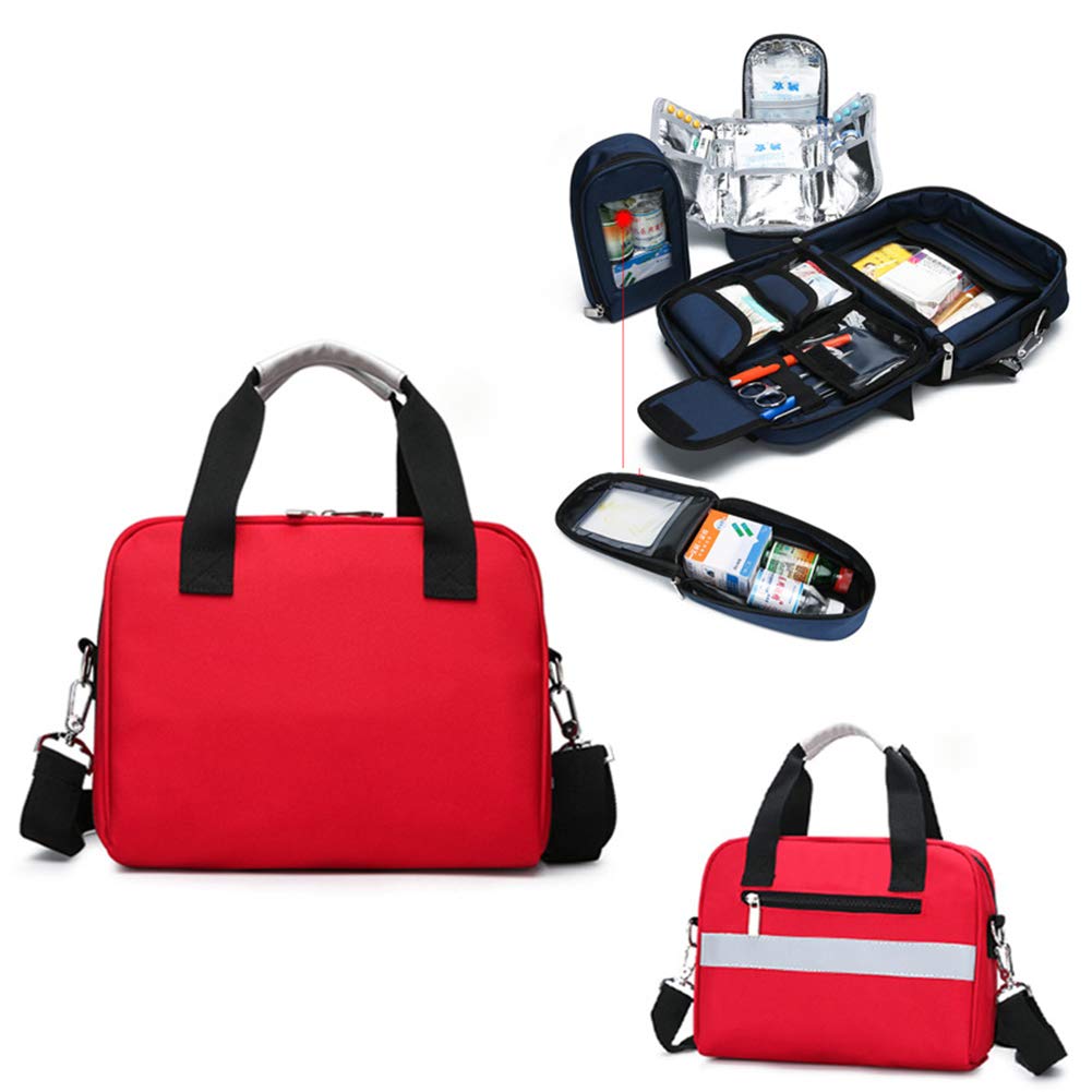 Kit di pronto soccorso impermeabile, compatto per la sopravvivenza dell'insulina con celle frigorifere con scomparti etichettati per casa, posto di lavoro, auto, roulotte, viaggi, campeggio, escu