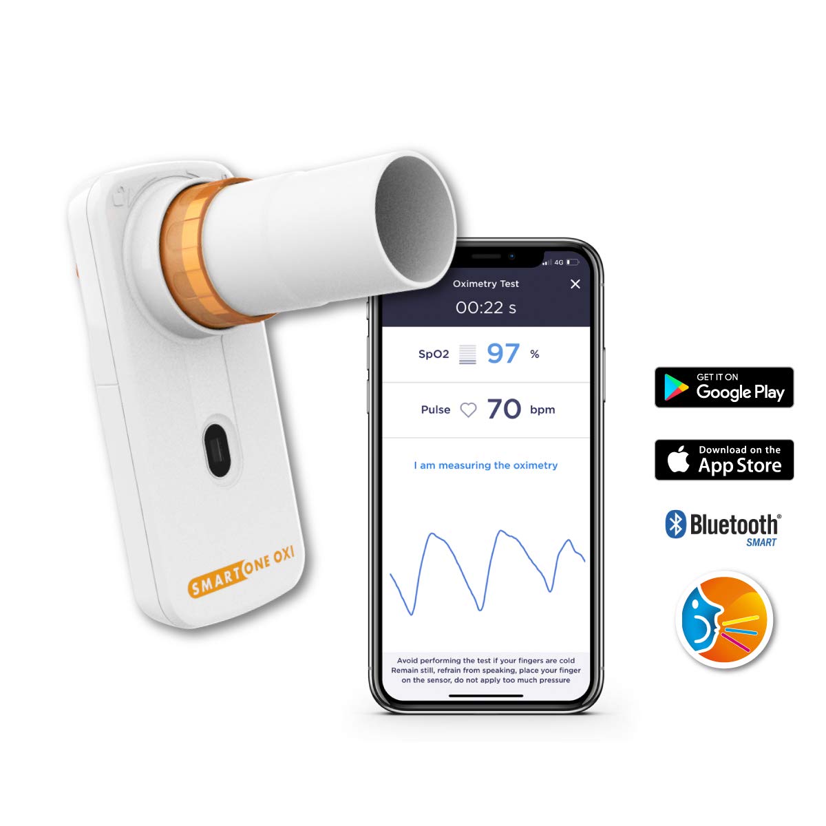 MIR Smart ONE OXI Oximeter & Spirometer for Personal use SpO2, BPM