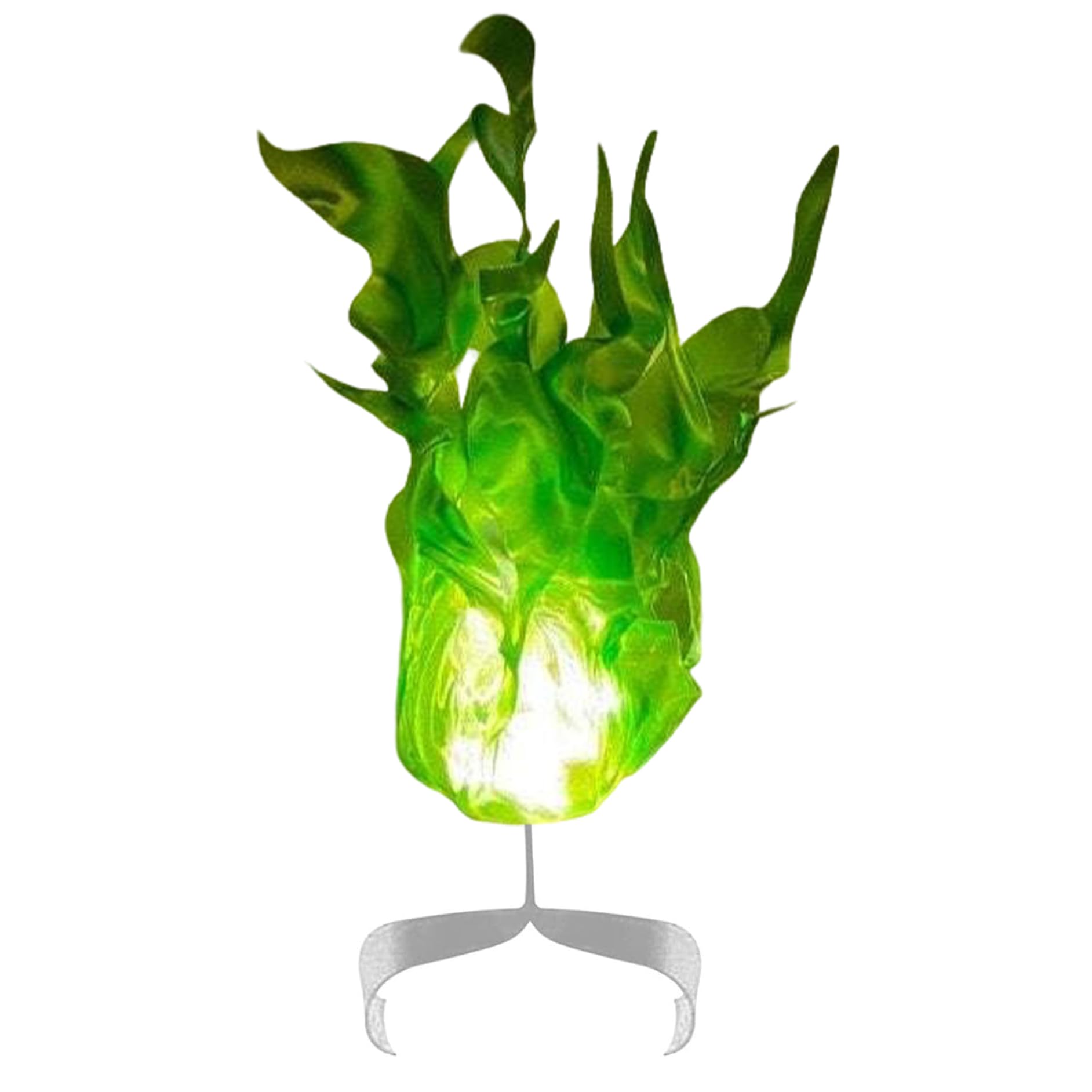 Monetais Light Green Fire Halloween Realistic Floating Illuminated Fireball 3D Artificial Flame Halloween Props For Home Party Cosplay Playing