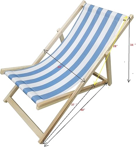 Miniatura 2 de MRFJZH Silla de playa de madera para exteriores, silla plegable compacta, respaldo reclinable ajustable con 4 posiciones, para patio trasero y