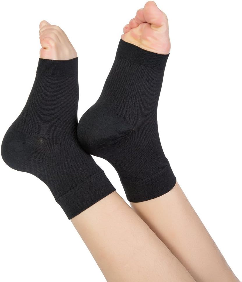 TOFLY® Plantar Fasciitis Socks for Women Men, Truly 20-30mmHg Compression Socks for Arch & Ankle Support, Foot Care Compression Sleeves for Injury Recovery, Eases Swelling, Pain Relief, Black L