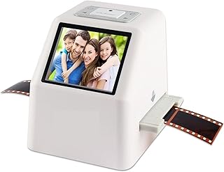 Film Scanner Portable 22MP Negative Film Scanner 35mm Slide Converter Photo Digital Image Viewer With 2.4" LCD Build-in Editing Software (Color : FS610-white)