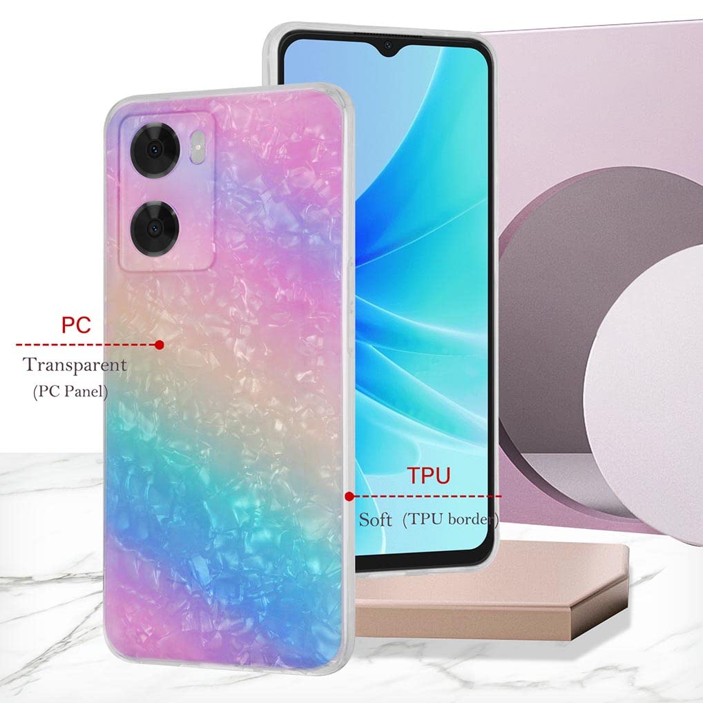 SEAHAI Cover Per Oppo A57s / A57 4G – Custodia Sottile In Silicone TPU Con Glitter E Design Phnom Penh, Bianca, Antiurto - 3