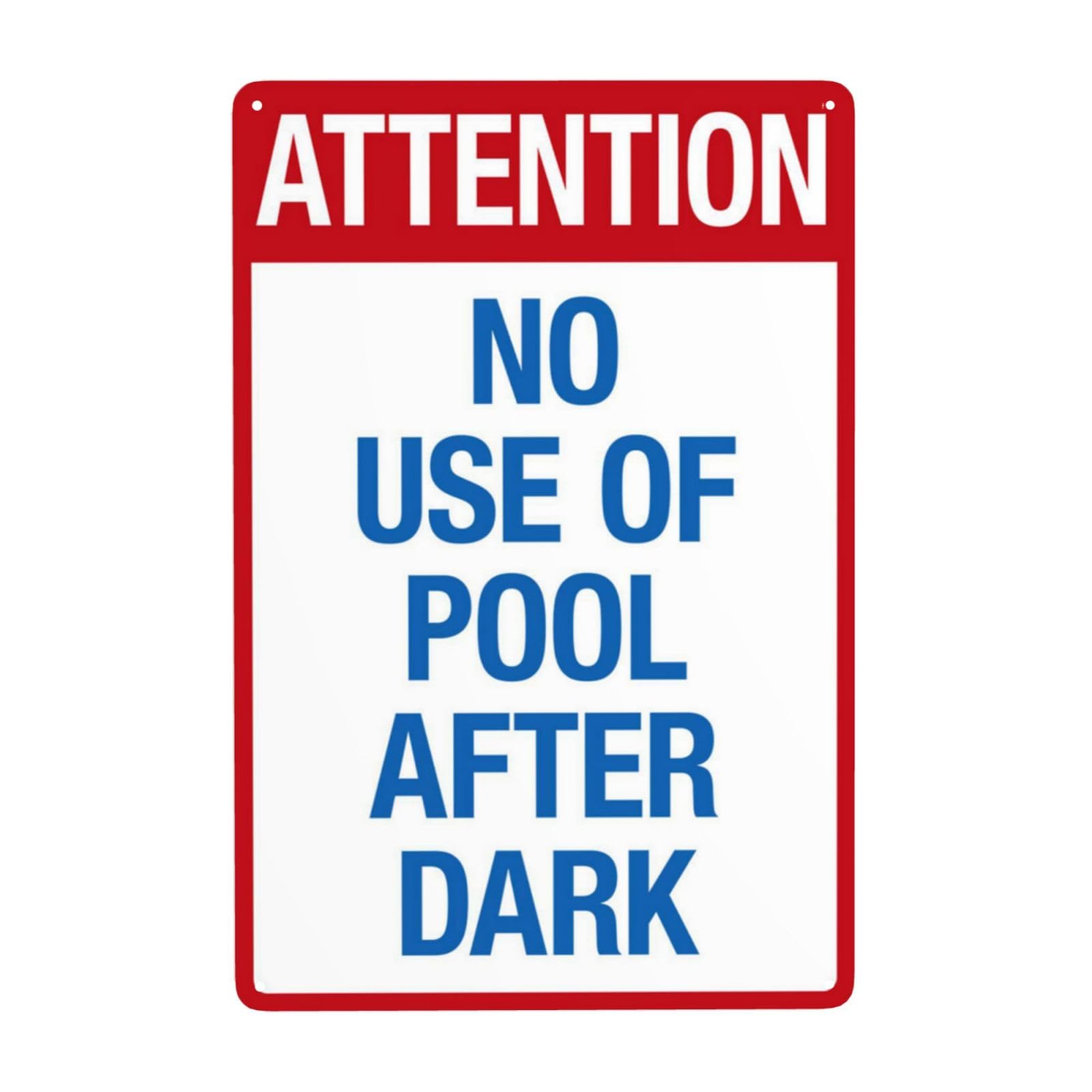 Time Limit Vintage Pool Notice Sign, Strictly Prohibit Using Public Swimming Pool Facilities After Dark Hours 8x12 Inch