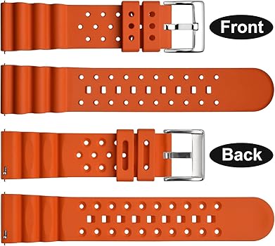 Cinturino Silicone Per Orologio Cinturino Sportivo In Silicone Per Orologi - Nero, Marrone, Rosso, Arancione, Blu, Verde, Misure 18-24mm Braccialetti Silicone - Foto 2