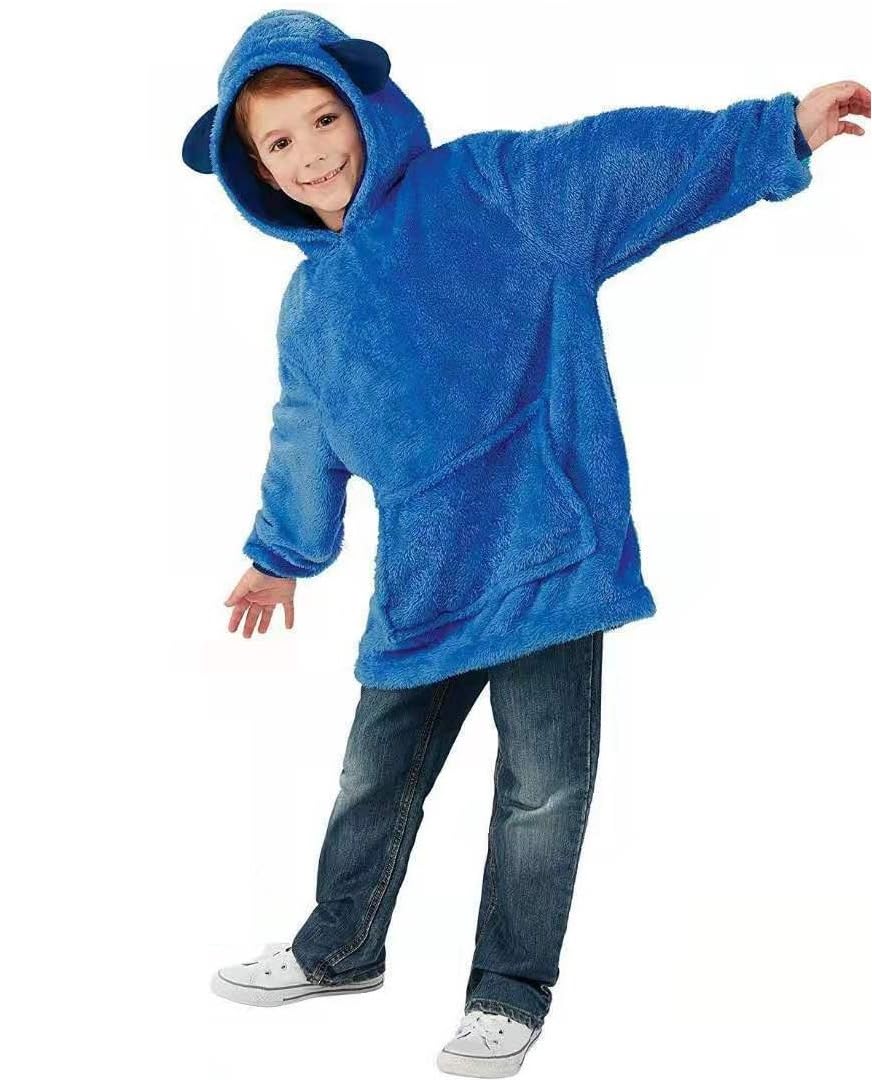 Divik The Big Softy Kids Wearable Blanket Hoodie, Cozy Oversized Sherpa Sweatshirt Blanket with Hood & Large Pocket, Warm Plush Snuggle Hoodie for Girls Boys Teens (1Pcs)-image-46