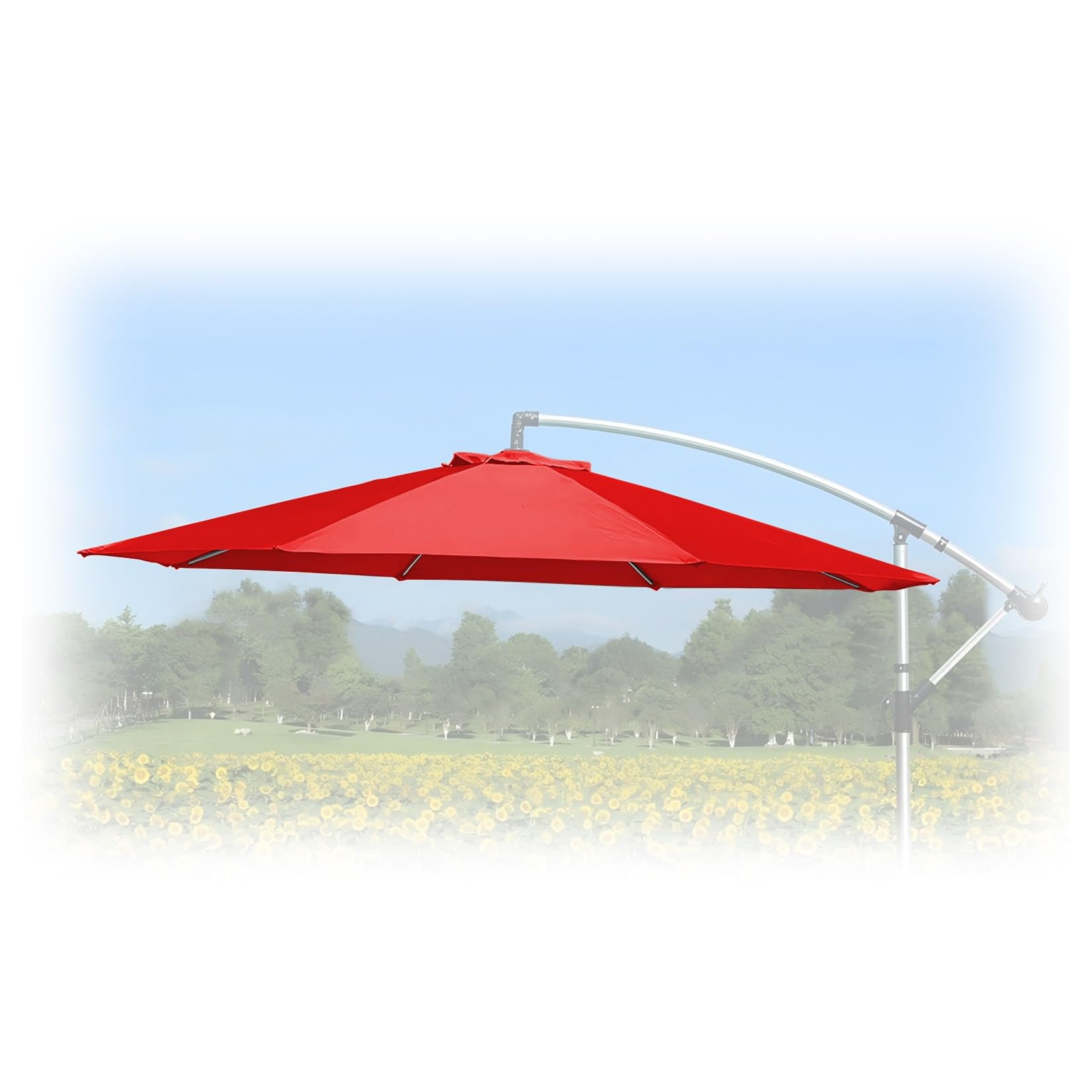 Cubierta impermeable para sombrilla de jardín al aire libre, repuesto para sombrillas de 2 a 3,5 m con 6 y 8 varillas, ideal para patio, playa, patio y uso en el mercado