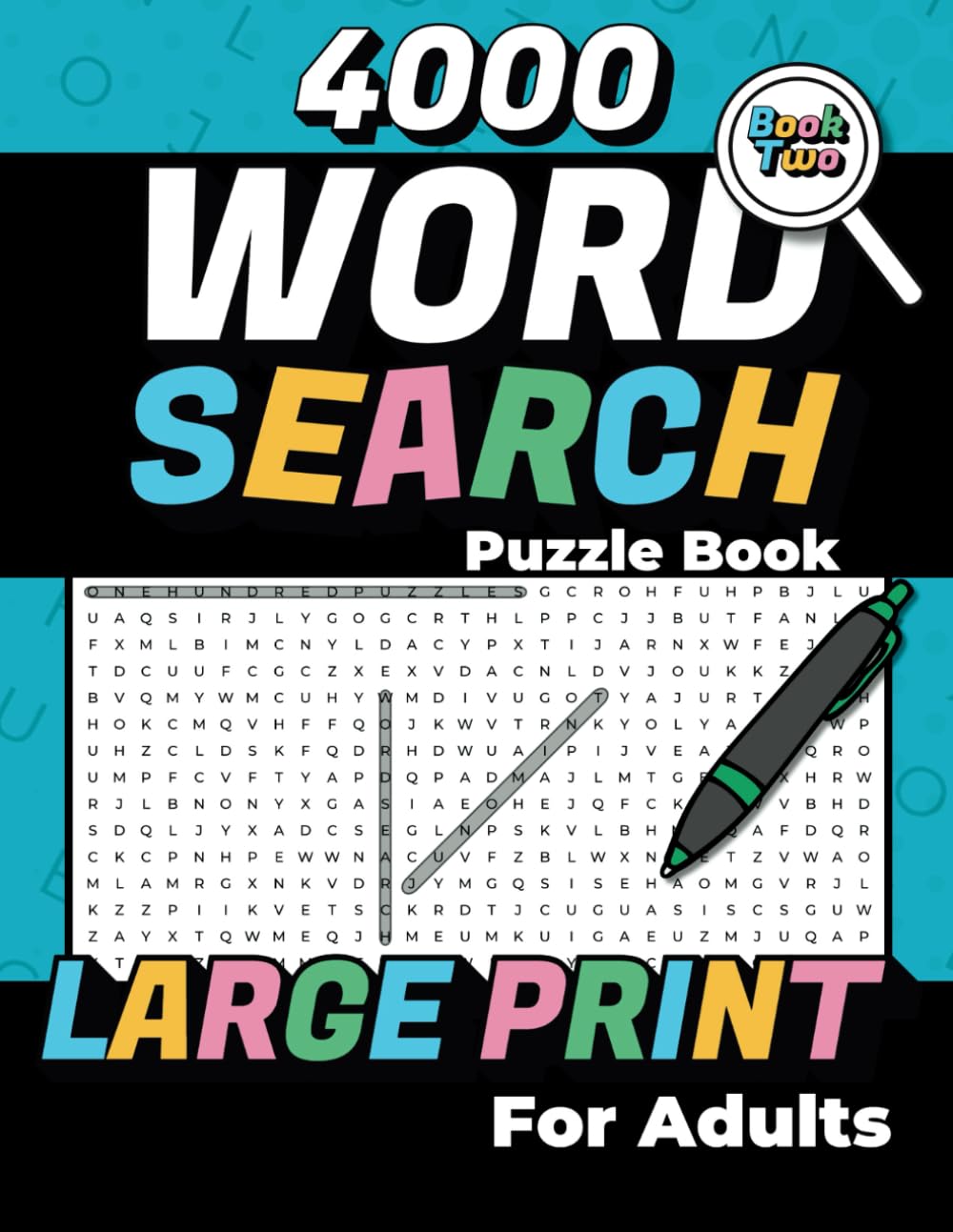4000 Word Search Puzzle Book Large Print For Adults: Relaxing Jumbo Word Search for Adults and Seniors Book 2