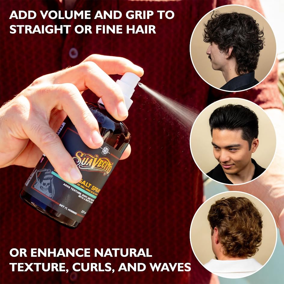 Suavecito Sea Salt Spray - Natural Hair Volume and Texture with Light Flexible Hold for Men, Alcohol & Paraben-Free, 8 oz - Image 5