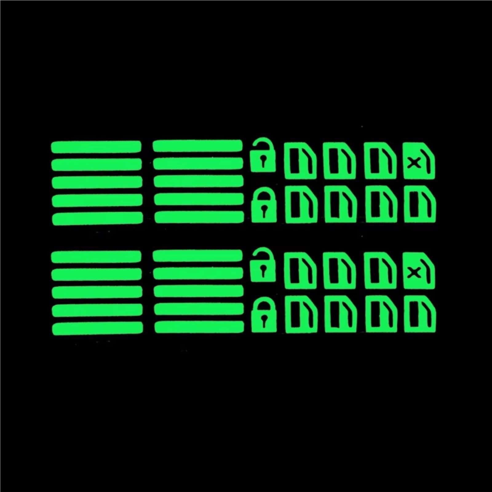 Auto Interior Trim Car Window Button Luminous Sticker Universal Glowing Lifter Switch Night Fluorescent Decals Interior Stickers(Green)
