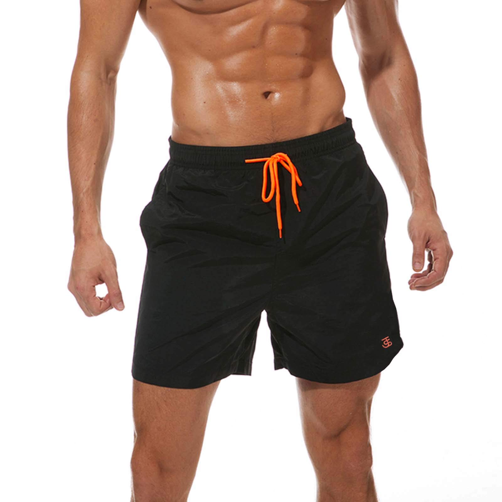 JustSun Men's Quick-Drying Board Shorts with Mesh Lining and Adjustable Drawstring
