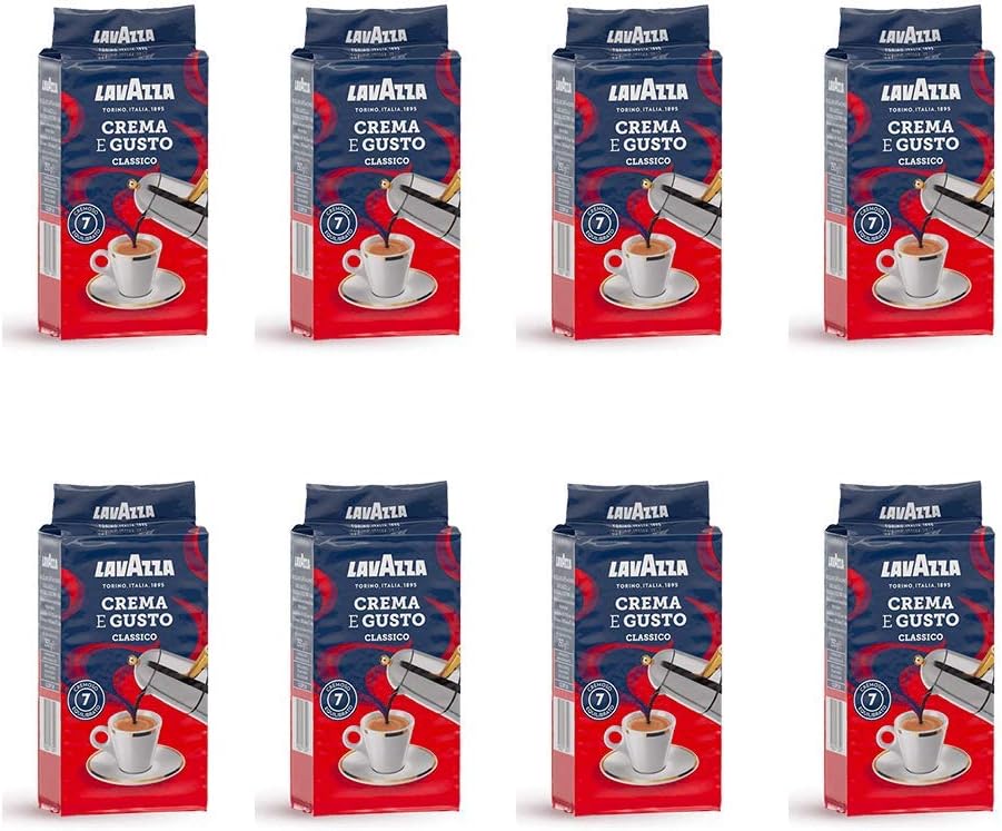 8x LAVAZZA CREMA E GUSTO Classico Ground Italian Coffee Espresso 250g