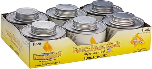 Miniatura 1 de Fancy Heat Combustible de limpieza para quemar con mínimo olor y hollín 6 paquetes 6 horas 8 onzas etiqueta amarilla
