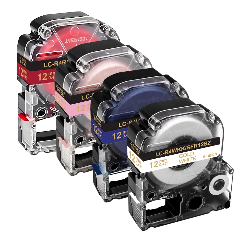 Amazon | YUU テプラ りぼん キングジム テプラ リボン テープ 12mm 赤