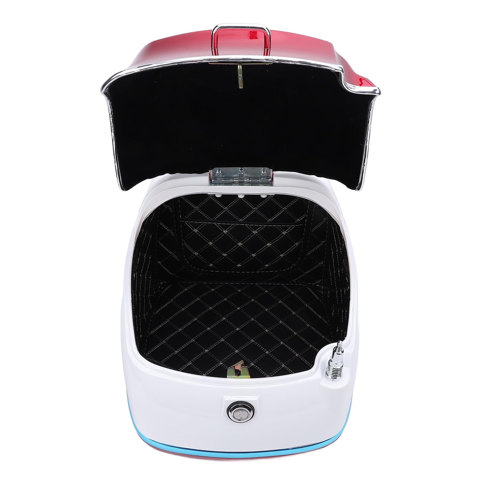 Dioche Top Case de Moto Rétro 38L, Boîte de Rangement Arrière de Moto pour Scooters électriques (Rouge)
