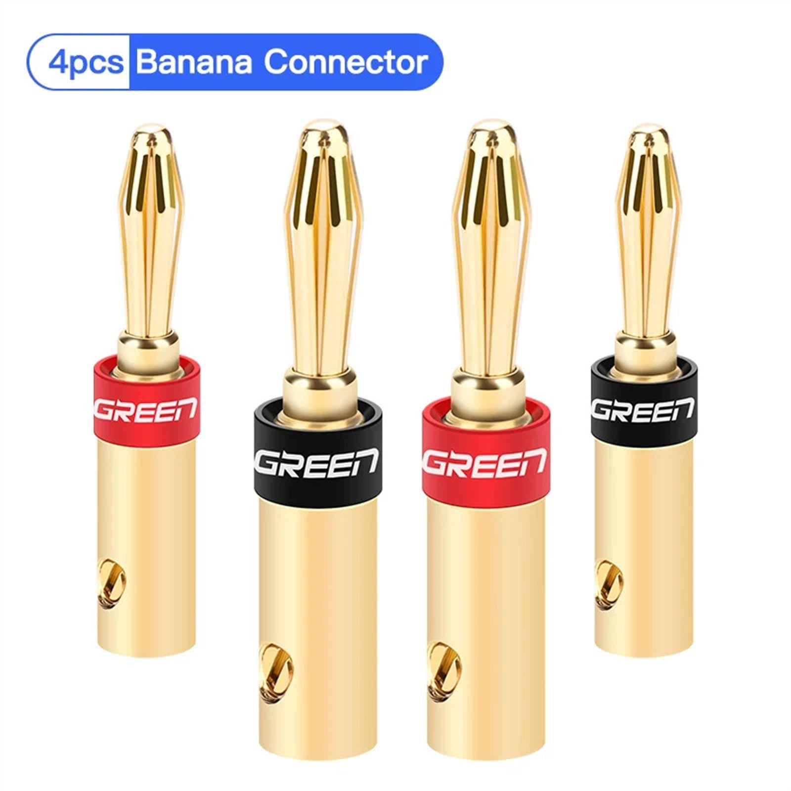 Adapter do wtyczki jack śrubowe złącze bananowe do kabla głośnikowego 4 sztuki do wzmacniacza do kabla audio wideo wtyczka bananowa