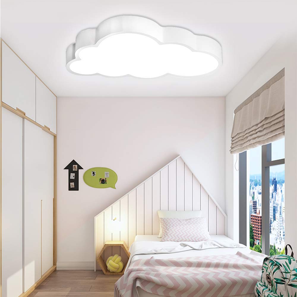 UISERBT 48W LED luz de Techo Nubes luz de Techo Regulable con Lámpara de Control Remoto Nursery Cloud Nursery Lámpara Moderna Para Dormitorio Infantil