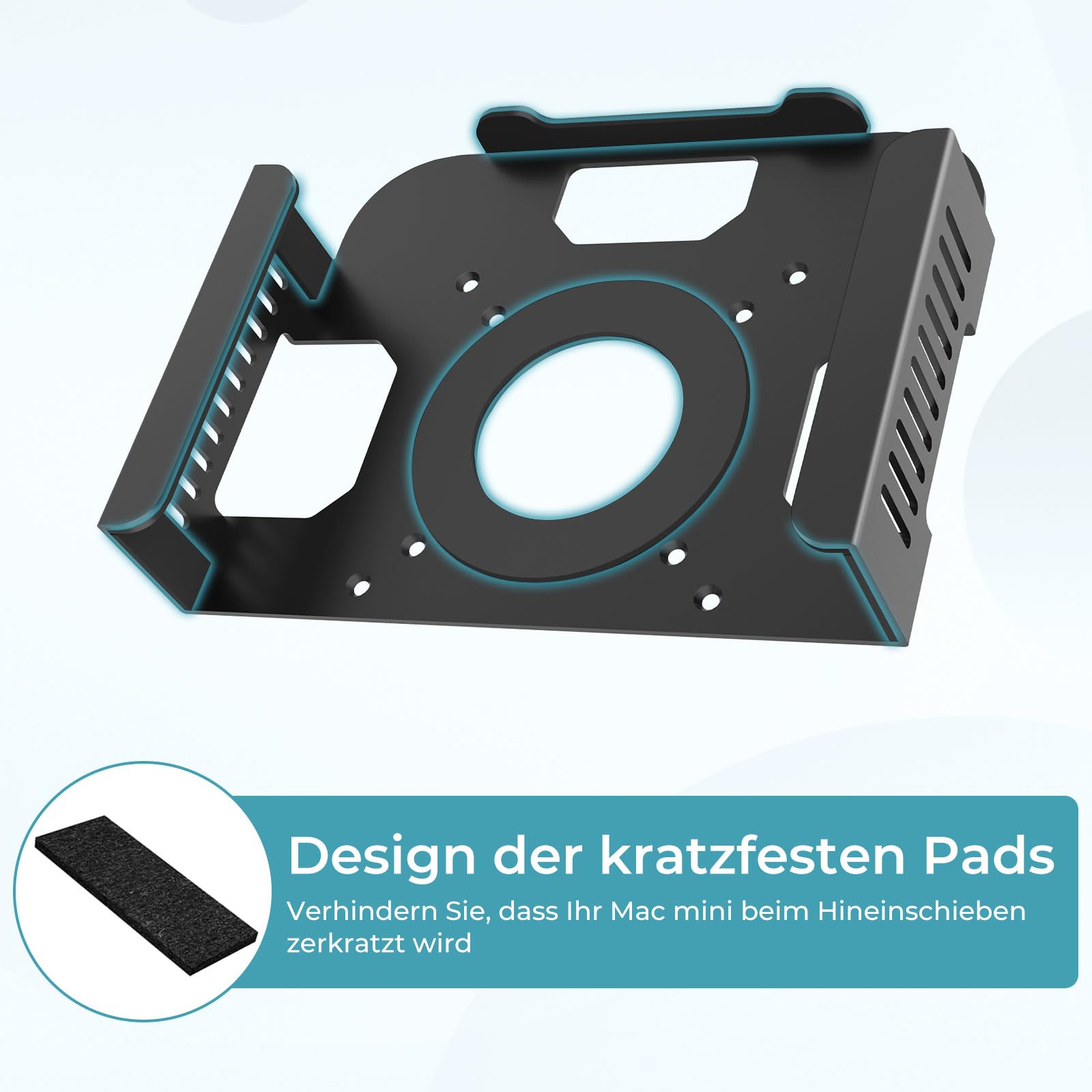 Support en métal compatible Mac Mini M1 M2 M2 Pro VESA mur sous table Dock résistant aux rayures