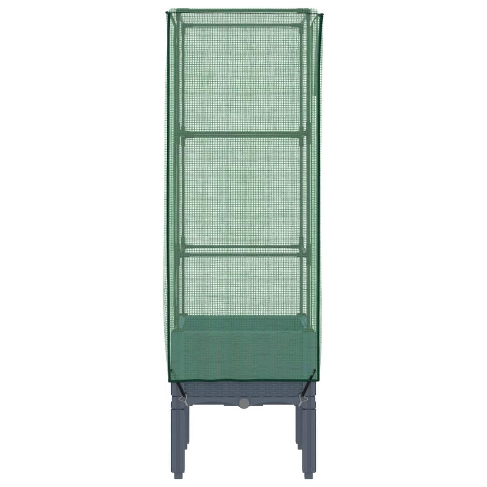 Homgoday Bancal alto con accesorio de invernadero, jardinera, jardinera, jardinera, jardinera, jardinera, para balcón, jardín, terraza, aspecto de ratán, 40 x 40 x 140 cm, azul y gris