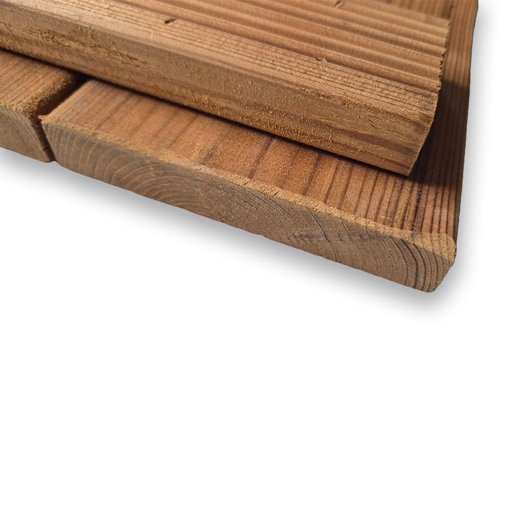 SUNWOOD Plataforma de ducha 100 x 60 cm de madera Thermo-Wood interior/exterior, con patas antideslizantes