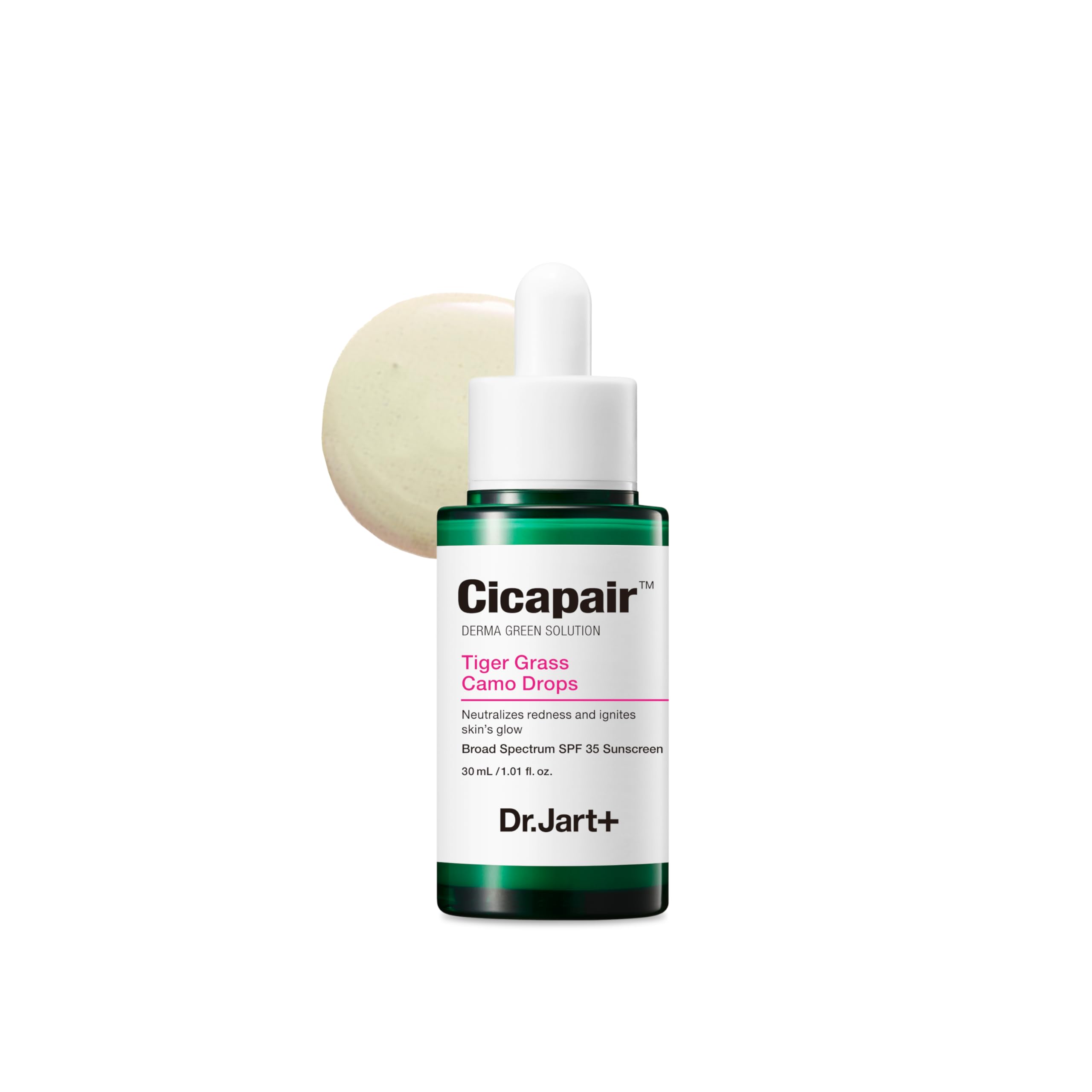 Dr.Jart+ Cicapair Tiger Grass Camo Drops Tinted Serum with Centella Asiatica | Redness Corrector for Face| Korean Skin Care Makeup Hybrid, 1.01 Fl Oz