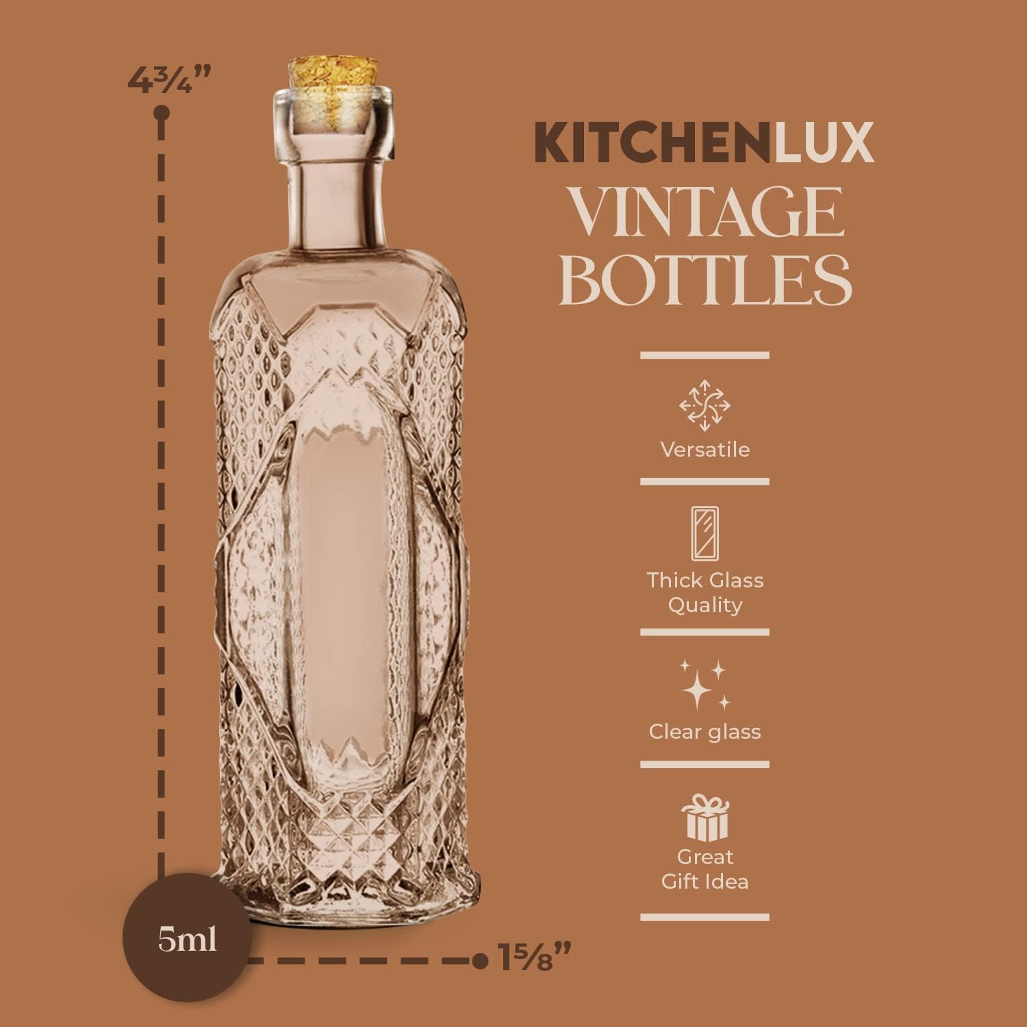 Vintage Small Bottles With Corks, Assorted Shapes [12-Pack] Clear Mini Glass Jars With Cork Lids For Crafts, Party Favors & Wedding Decorations- Small Bud Vases/Sand Art Bottles