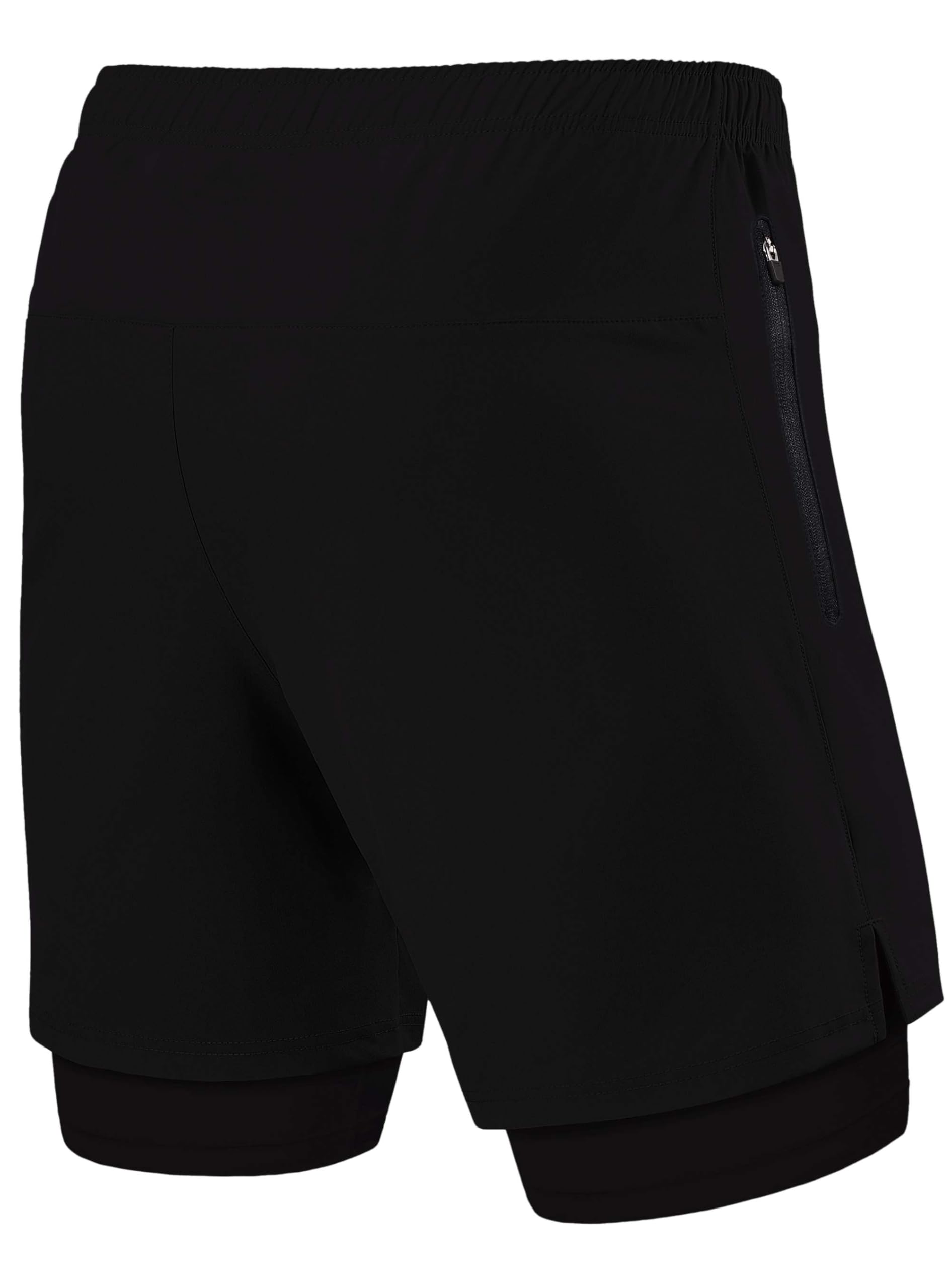 TCA Ultra Short Running Homme - Short Homme Sport avec Poche Arrière Zippée et Cuissard Compression Intégré - Shorts de Sport Homme