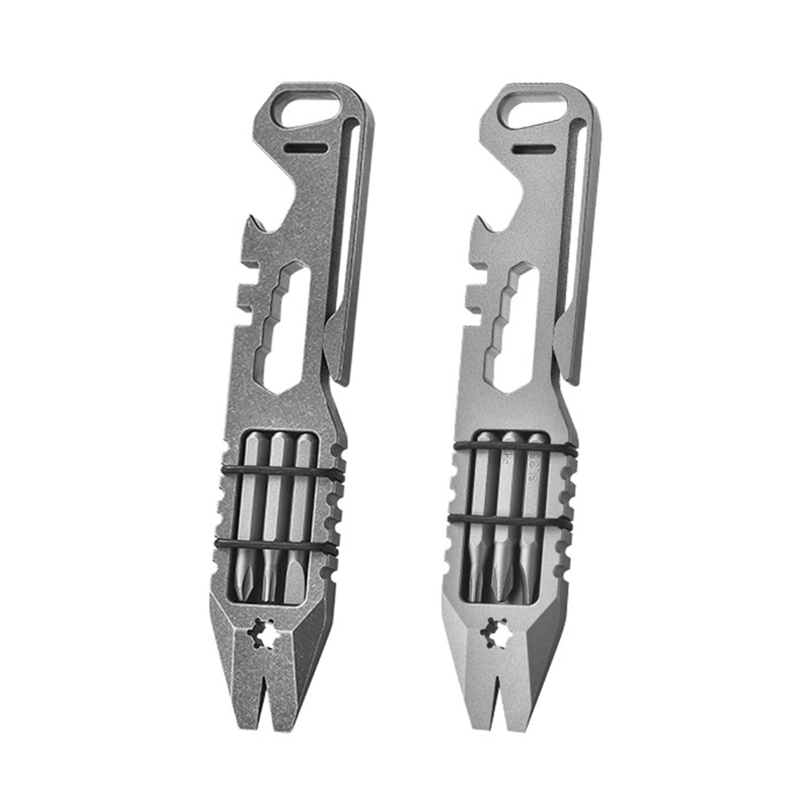 Herramienta de metal multifunción, diseño compacto de 10,7 cm con abridor de botellas y destornillador para ciclismo al aire libre y uso diario