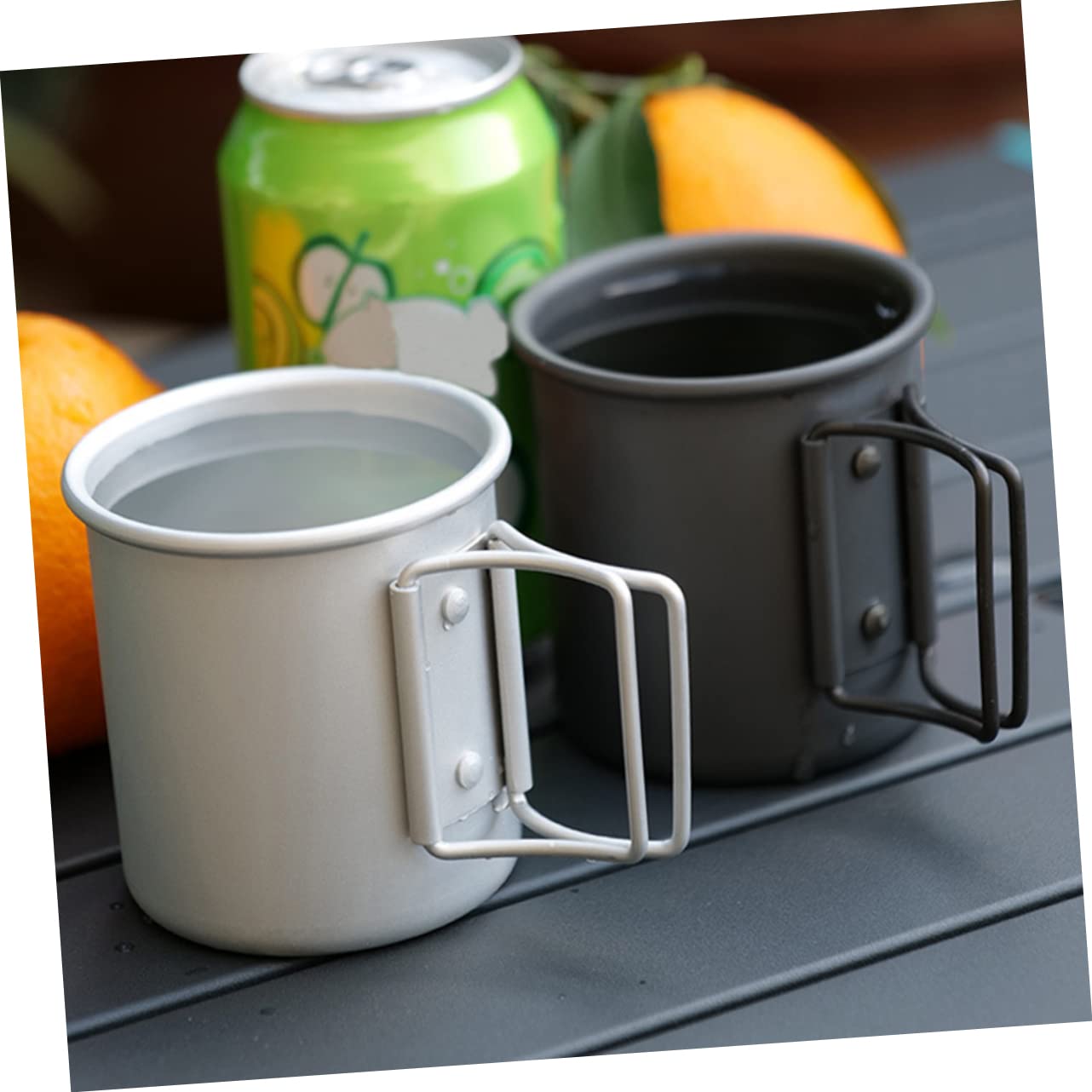 Abaodam 2 Sätze Faltbarer Aus Aluminium Isoliert Kleine Campingbecher Großer Campingbecher Tragbarer Becher Reisebecher Zusammenklappbarer Faltbecher 2 Stück * 2