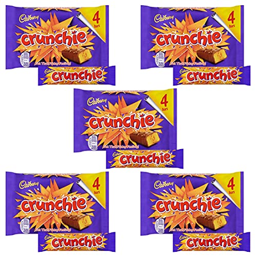 Cadbury Crunchie Chocolate Bars 4 Bars (Pack of 5) 26.1g each