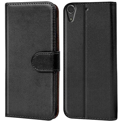 Verco Coque pour HTC Desire 728g, Housse Portefeuille pour Desire 728g Etui en Cuir Synthétique Fonction Stand Case, Noir