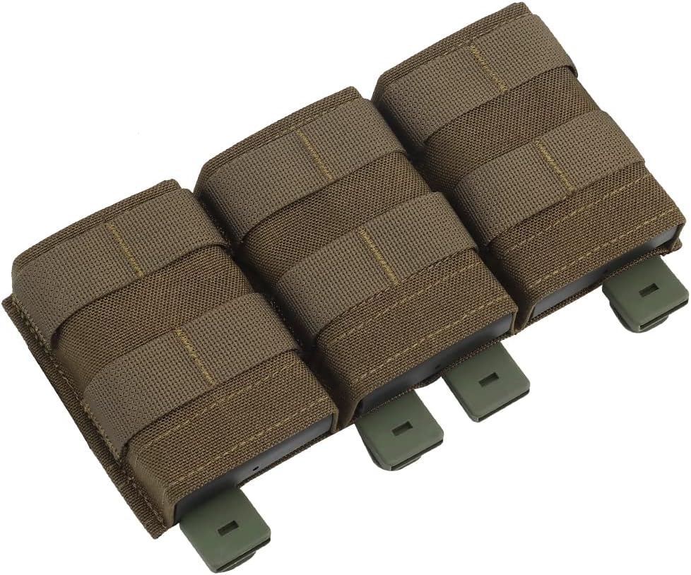 Triple Molle Mag Pouch 5.56 Tactical Open Top M4 M16 Magazine Holder Carrier with Quick Release Magazine Pouch Insert