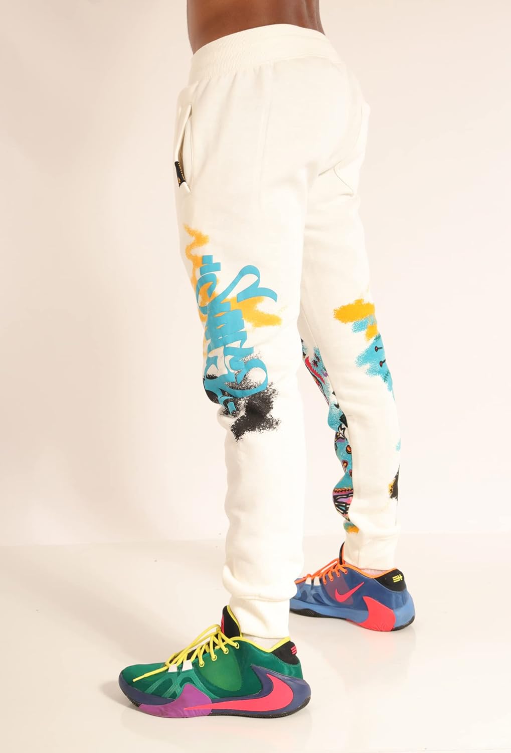 SCREENSHOT Mens Urban NYC Graffiti Hip Hop Fleece Pants Active Fashion Drawstring Sweatpants Bottoms - Image 4