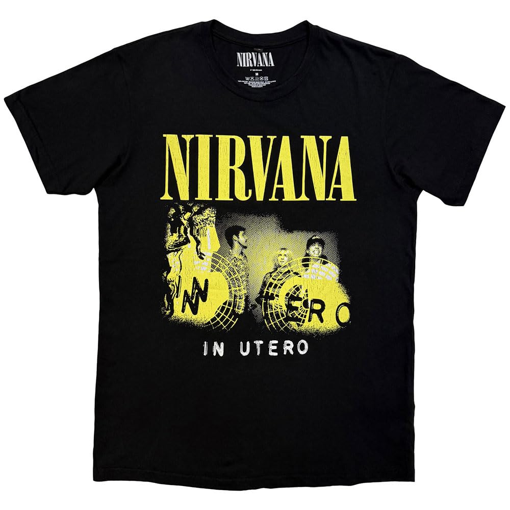 Nirvana In Utero Band Photo Premium Carbon T Shirt - Les Beatles, Paul McCartney, John Lennon, RIngo Starr, George Harrison Nirvana In Utero Band Photo Premium Carbon T Shirt