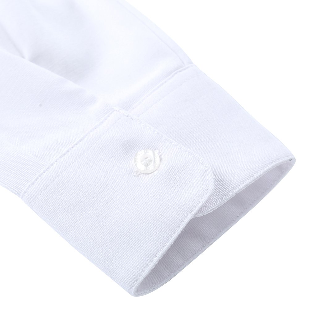 Bienzoe - Camisa Oxford de manga larga con botones para niño - Blanco - (10- 11 años)