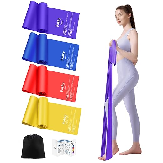 Fokky Gomas Elasticas Musculacion[Set de 4], 1.5M/1.8M Bandas Elasticas Musculacion, Cintas Elasticas Musculacion con Bolsa de Transporte, Bandas Elasticas para Crossfit Musculación Yoga Pilates