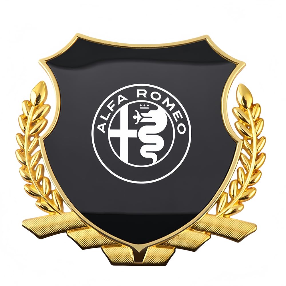 Auto Stemmi Decorazioni Compatibile con Alfa Romeo Giulietta 2010-2016, Auto Emblema 3D Logo Adesivo Stemma Carrozzeria Esterno Decorazione Accesorios,A