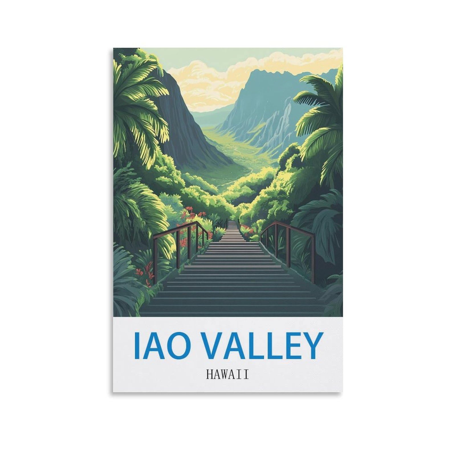 EZMLFA 5D Diamond Painting Kits,Iao Valley Hawaiis,Diamond Painting Kits for Beginners Round Full Drill Painting with Diamonds Gem Art for Home Wall Decor 40x40cm