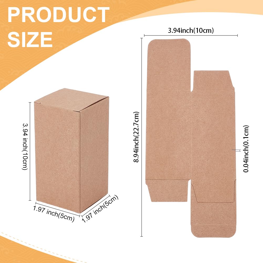 BENECREAT 50 Scatole Regalo In Carta Kraft 5x5x10 Cm - Confezioni Fai Da Te Per Bomboniere, Caramelle E Piccoli Regali - 2