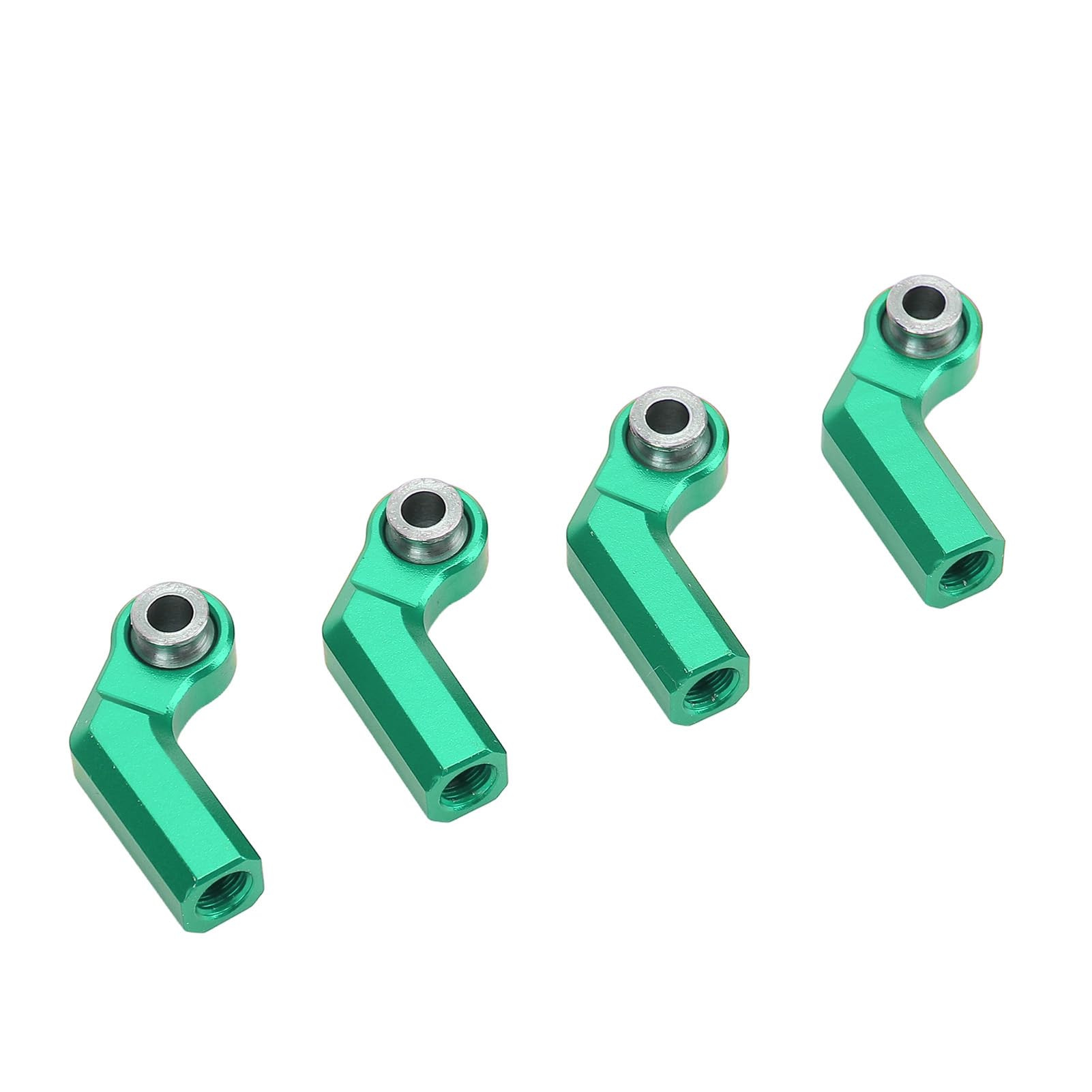 WOHPNLE 4 Set RC Link Rod End Alloy M4 Curved CW 7mm Ball Joint Heads Set for 1/10 Model Car (Green)