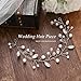 JAKAWIN Pearl Bride Wedding Hair Vine Silver Bridal Hair Accessories Rhinestone Hair Piece for Women HV192 (1 Silver)